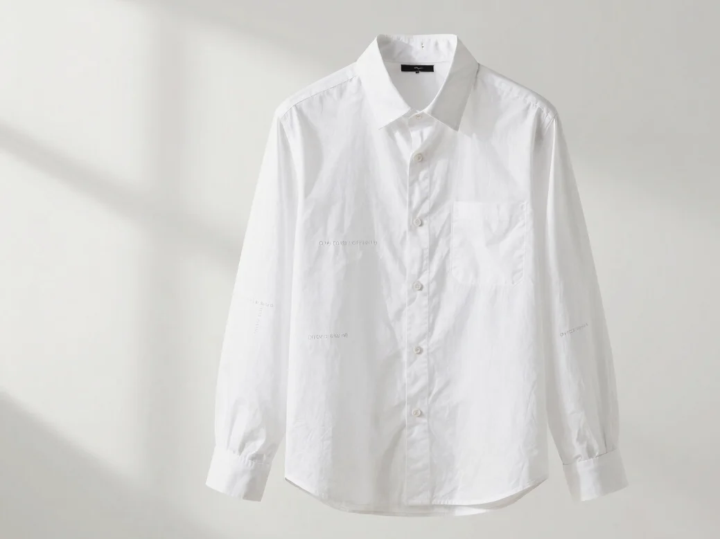 Clean gallery product photography of a premium cotton poplin shir